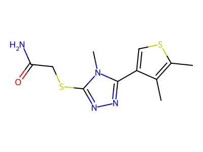 2-[[5-(4,5-Dimethylthiophen-3-yl)-4-methyl-1,2,4-triazol-3-yl]sulfanyl]acetamide structure