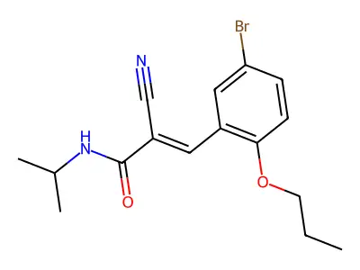 (E)-3-(5-bromo-2-propoxyphenyl)-2-cyano-N-propan-2-ylprop-2-enamide structure