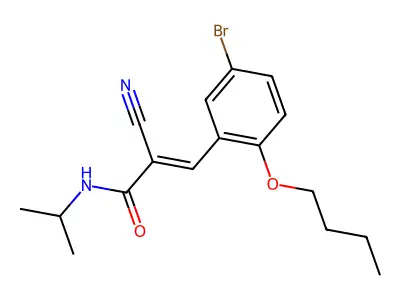 (E)-3-(5-bromo-2-butoxyphenyl)-2-cyano-N-propan-2-ylprop-2-enamide structure