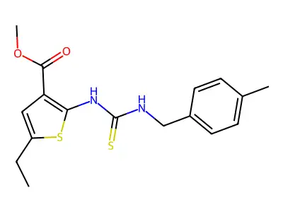 Methyl 5-ethyl-2-{[(4-methylbenzyl)carbamothioyl]amino}thiophene-3-carboxylate structure