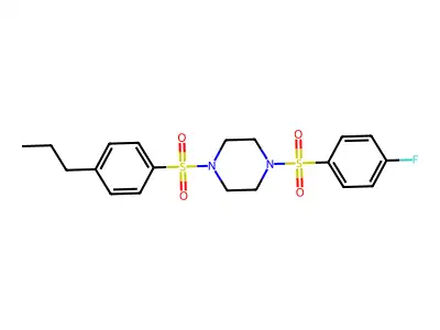 1-(4-Fluorophenyl)sulfonyl-4-(4-propylphenyl)sulfonylpiperazine structure