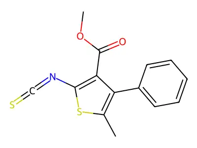 Methyl 2-isothiocyanato-5-methyl-4-phenylthiophene-3-carboxylate structure