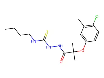1-Butyl-3-[[2-(4-chloro-3-methylphenoxy)-2-methylpropanoyl]amino]thiourea structure