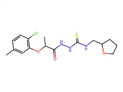 1-[2-(2-Chloro-5-methylphenoxy)propanoylamino]-3-(oxolan-2-ylmethyl)thiourea structure