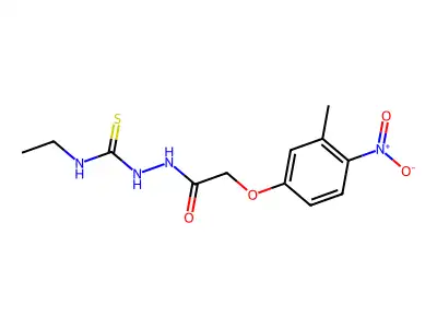 1-Ethyl-3-[[2-(3-methyl-4-nitrophenoxy)acetyl]amino]thiourea structure
