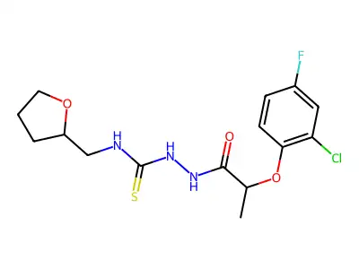 1-[2-(2-Chloro-4-fluorophenoxy)propanoylamino]-3-(oxolan-2-ylmethyl)thiourea structure