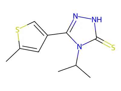 4-isopropyl-5-(5-methylthien-3-yl)-4H-1,2,4-triazole-3-thiol structure