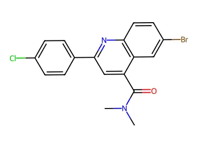 6-bromo-2-(4-chlorophenyl)-N,N-dimethylquinoline-4-carboxamide structure