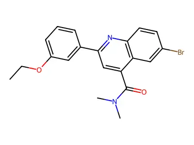 6-bromo-2-(3-ethoxyphenyl)-N,N-dimethylquinoline-4-carboxamide structure
