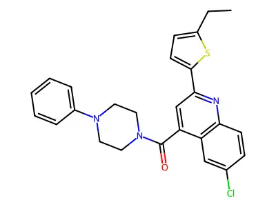 [6-chloro-2-(5-ethylthiophen-2-yl)quinolin-4-yl]-(4-phenylpiperazin-1-yl)methanone structure