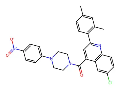 [6-chloro-2-(2,4-dimethylphenyl)quinolin-4-yl]-[4-(4-nitrophenyl)piperazin-1-yl]methanone structure
