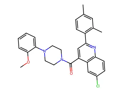[6-chloro-2-(2,4-dimethylphenyl)quinolin-4-yl]-[4-(2-methoxyphenyl)piperazin-1-yl]methanone structure