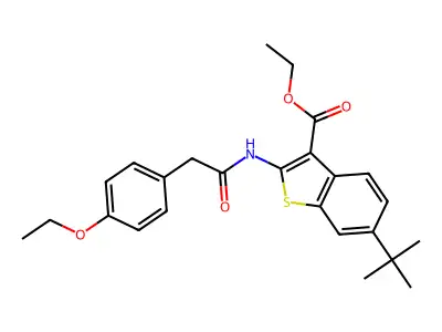Ethyl 2-{[(4-ethoxyphenyl)acetyl]amino}-6-(2-methyl-2-propan structure