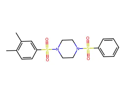 1-(Benzenesulfonyl)-4-(3,4-dimethylphenyl)sulfonylpiperazine structure