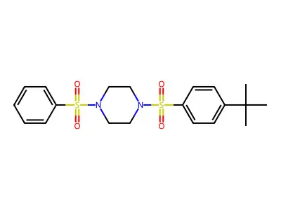 1-(Benzenesulfonyl)-4-(4-tert-butylphenyl)sulfonylpiperazine structure