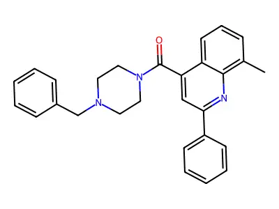 (4-Benzylpiperazin-1-yl)-(8-methyl-2-phenylquinolin-4-yl)methanone structure