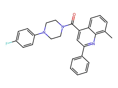 [4-(4-Fluorophenyl)piperazin-1-yl]-(8-methyl-2-phenylquinolin-4-yl)methanone structure