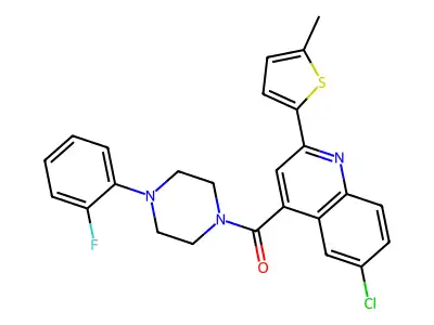 [6-chloro-2-(5-methylthiophen-2-yl)quinolin-4-yl]-[4-(2-fluorophenyl)piperazin-1-yl]methanone structure
