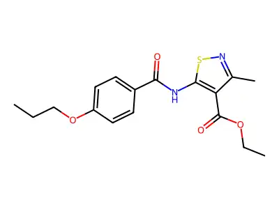 Ethyl 3-methyl-5-[(4-propoxyphenyl)carbonylamino]isothiazole-4-carboxylate structure