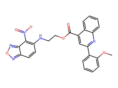 2-[(4-nitro-2,1,3-benzoxadiazol-5-yl)amino]ethyl 2-(2-methoxyphenyl)quinoline-4-carboxylate structure