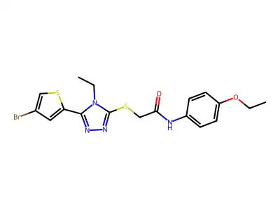 2-[[5-(4-bromothiophen-2-yl)-4-ethyl-1,2,4-triazol-3-yl]sulfanyl]-N-(4-ethoxyphenyl)acetamide structure