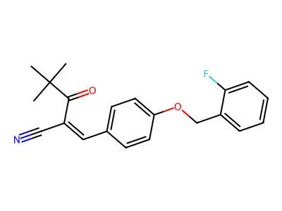 2-[[4-[(2-Fluorophenyl)methoxy]phenyl]methylene]-4,4-dimethyl-3-oxopentanenitrile structure