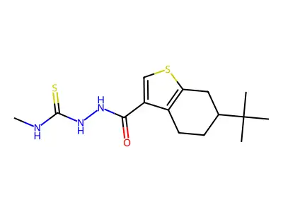 1-[(6-tert-butyl-4,5,6,7-tetrahydro-1-benzothiophene-3-carbonyl)amino]-3-methylthiourea structure