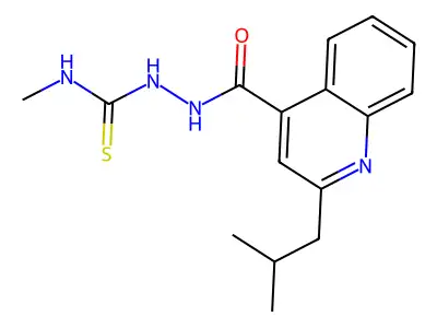 1-Methyl-3-[[2-(2-methylpropyl)quinoline-4-carbonyl]amino]thiourea structure