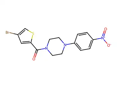 (4-Bromothiophen-2-yl)-[4-(4-nitrophenyl)piperazin-1-yl]methanone structure