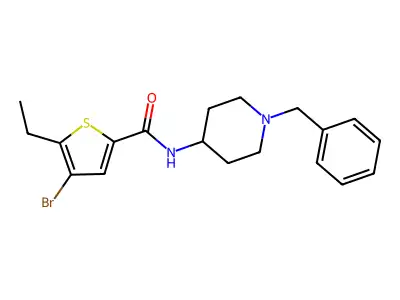 N-(1-benzylpiperidin-4-yl)-4-bromo-5-ethylthiophene-2-carboxamide structure