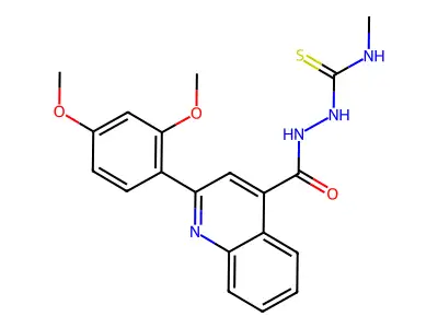 1-[[2-(2,4-Dimethoxyphenyl)quinoline-4-carbonyl]amino]-3-methylthiourea structure