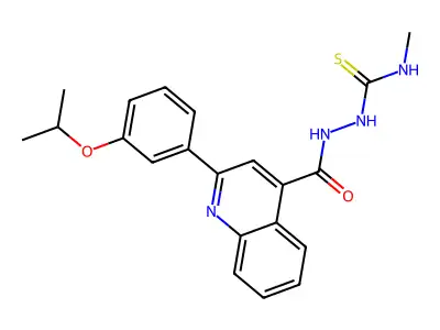 1-Methyl-3-[[2-(3-propan-2-yloxyphenyl)quinoline-4-carbonyl]amino]thiourea structure