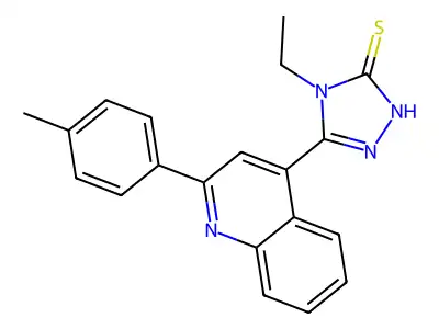 4-ethyl-5-[2-(4-methylphenyl)quinolin-4-yl]-4H-1,2,4-triazole-3-thiol structure