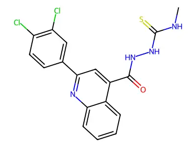 1-[[2-(3,4-Dichlorophenyl)quinoline-4-carbonyl]amino]-3-methylthiourea structure