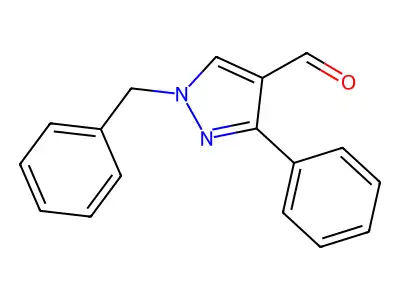 3-Phenyl-1-(phenylmethyl)-1H-pyrazole-4-carboxaldehyde structure