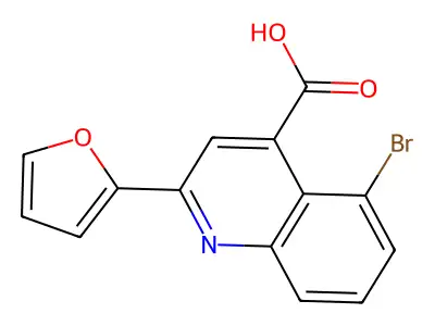 5-Bromo-2-(2-furanyl)-4-quinolinecarboxylic acid structure