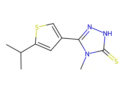 5-(5-isopropylthien-3-yl)-4-methyl-4H-1,2,4-triazole-3-thiol structure