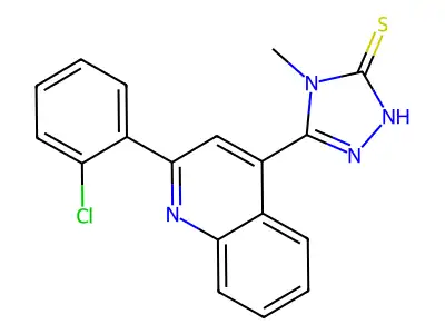 5-[2-(2-Chlorophenyl)-4-quinolinyl]-2,4-dihydro-4-methyl-3H-1,2,4-triazole-3-thione structure