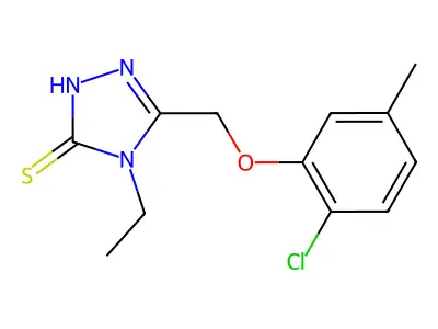 5-[(2-chloro-5-methylphenoxy)methyl]-4-ethyl-4H-1,2,4-triazole-3-thiol structure