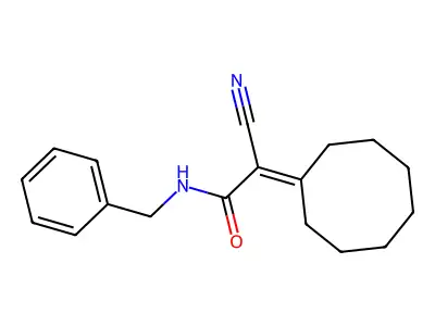 2-Cyano-2-cyclooctylidene-N-(phenylmethyl)acetamide structure