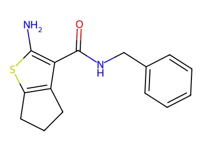 2-amino-N-benzyl-5,6-dihydro-4H-cyclopenta[b]thiophene-3-carboxamide structure