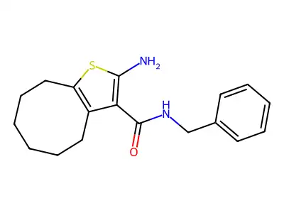 2-amino-N-benzyl-4,5,6,7,8,9-hexahydrocycloocta[b]thiophene-3-carboxamide structure