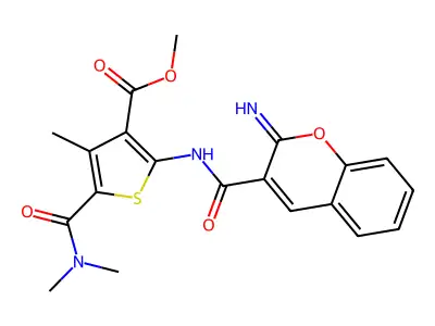 METHYL 5-(DIMETHYLCARBAMOYL)-2-(2-IMINO-2H-CHROMENE-3-AMIDO)-4-METHYLTHIOPHENE-3-CARBOXYLATE structure