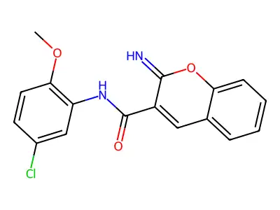 N-(5-chloro-2-methoxyphenyl)-2-iminochromene-3-carboxamide structure