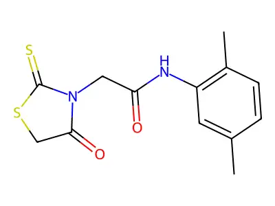 N-(2,5-dimethylphenyl)-2-(4-oxo-2-sulfanylidene-1,3-thiazolidin-3-yl)acetamide structure