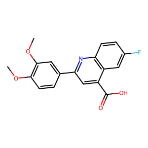 2-(3,4-Dimethoxyphenyl)-6-fluoroquinoline-4-carboxylic acid structure