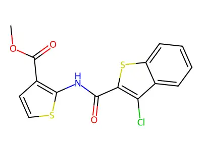 Methyl 2-[(3-chlorobenzo[b]thiophen-2-yl)carbonylamino]thiophene-3-carboxylate structure