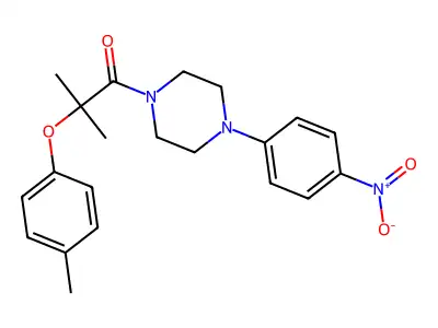 2-Methyl-2-(4-methylphenoxy)-1-[4-(4-nitrophenyl)piperazin-1-yl]propan-1-one structure