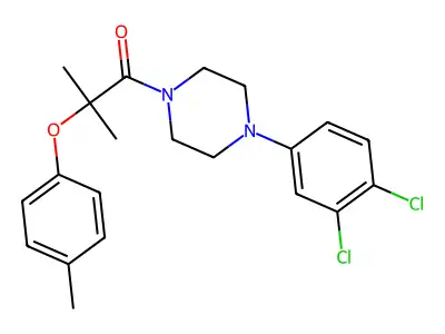 1-[4-(3,4-dichlorophenyl)piperazin-1-yl]-2-methyl-2-(4-methylphenoxy)propan-1-one structure