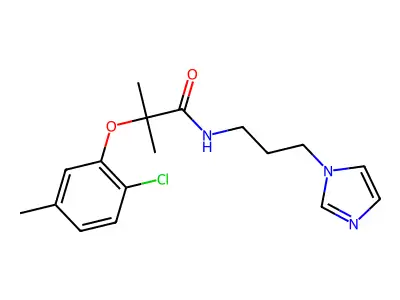 2-(2-chloro-5-methylphenoxy)-N-(3-imidazol-1-ylpropyl)-2-methylpropanamide structure
